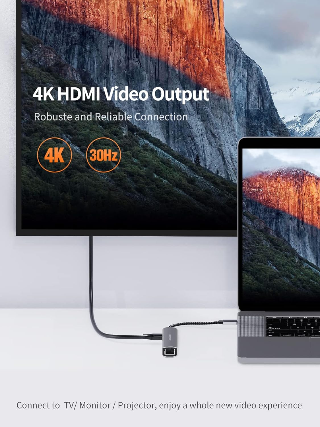 CableCreation USB C Hub Multiport Adapter, 5-in-1 USB C Adapter Aluminum Shell with 4K USB C to HDMI, Ethernet Port, 3 USB 3.0 Ports for MacBook Pro/Air 2020/2019, iPad Pro 2020, iPhone 15 Pro Max