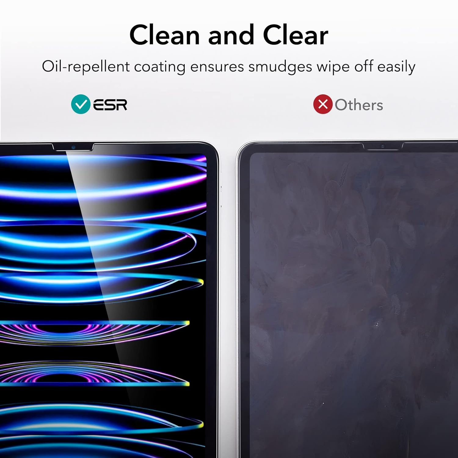ESR 2 Pack Screen Protector for iPad Air 5th/4th Generation (2022/2020)，iPad Pro 11 Inch (2022/2021/2020/2018) Screen Protector, Tempered-Glass Film with Alignment Frame, Anti-Scratch, HD Clarity