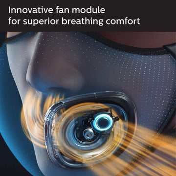 Philips Fresh Air Mask, Superior Breathing Comfort, Air Power System, Acm067/01 (Black) - Plastic, Unisex