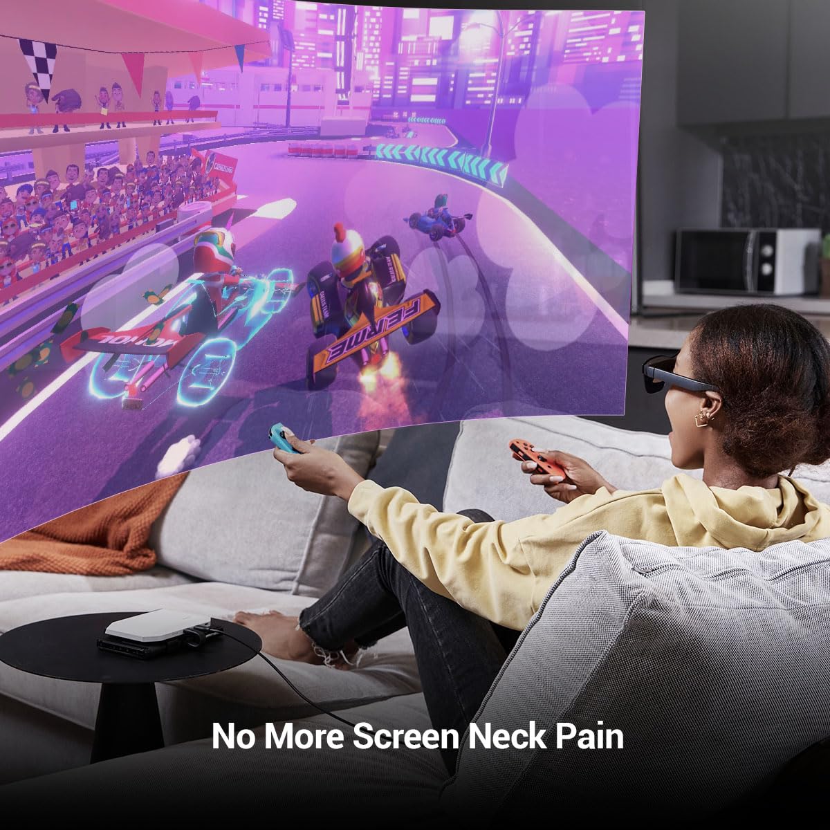 RayNeo JoyDock for Switch(Direct) /Switch 2(Back Clip Needed) - with 5000 mAh 5V/3A Flash Rechargeable Extended Battery, Charge & Play, Compatible Air 4/Air 3//Air 2 Series AR Glasses
