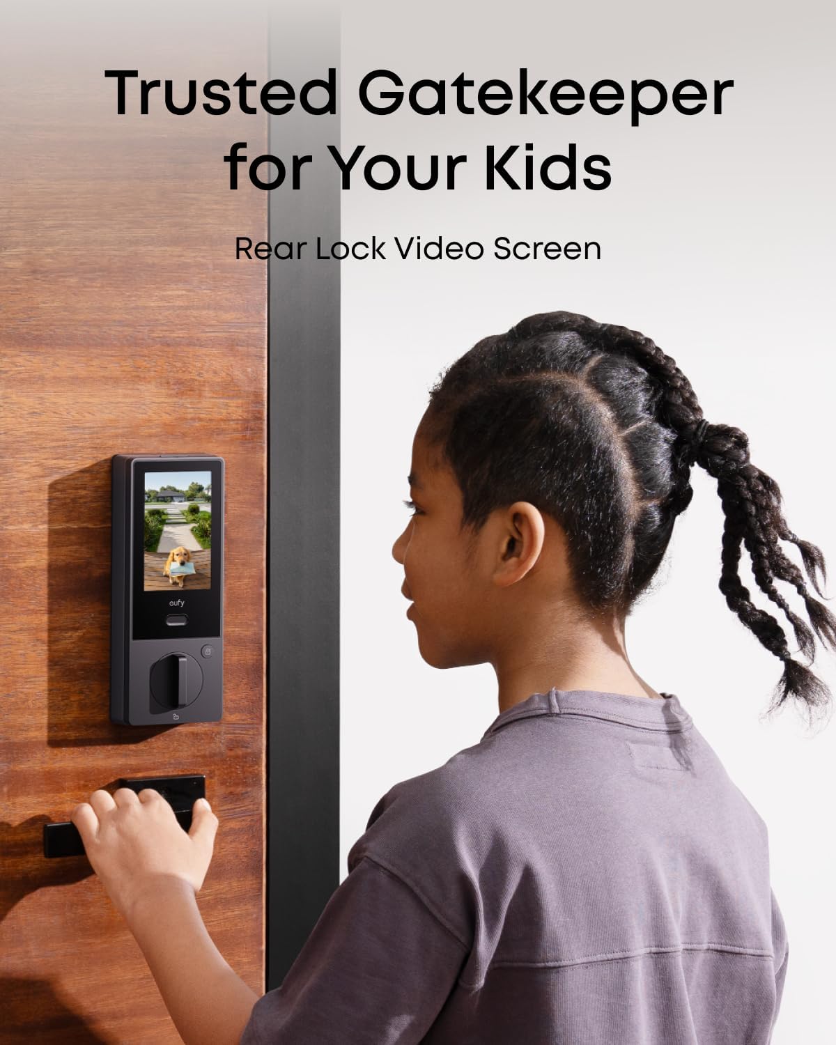 eufy FamiLock S3 Max Smart Lock with Palm Vein Recognition - Keyless Entry Door Lock for Front Door, 3-in-1 Wi-Fi Keypad Deadbolt+ 2K HDR Camera+ Doorbell, ANSI/BHMA Grade 1, Rear Lock Video Screen