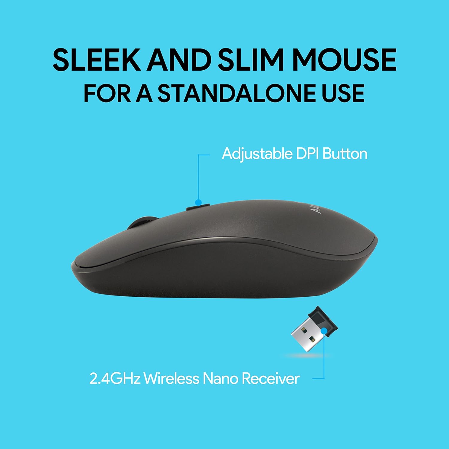 Amkette Wi-Key Plus USB Wireless Keyboard and Mouse Combo (Black)
