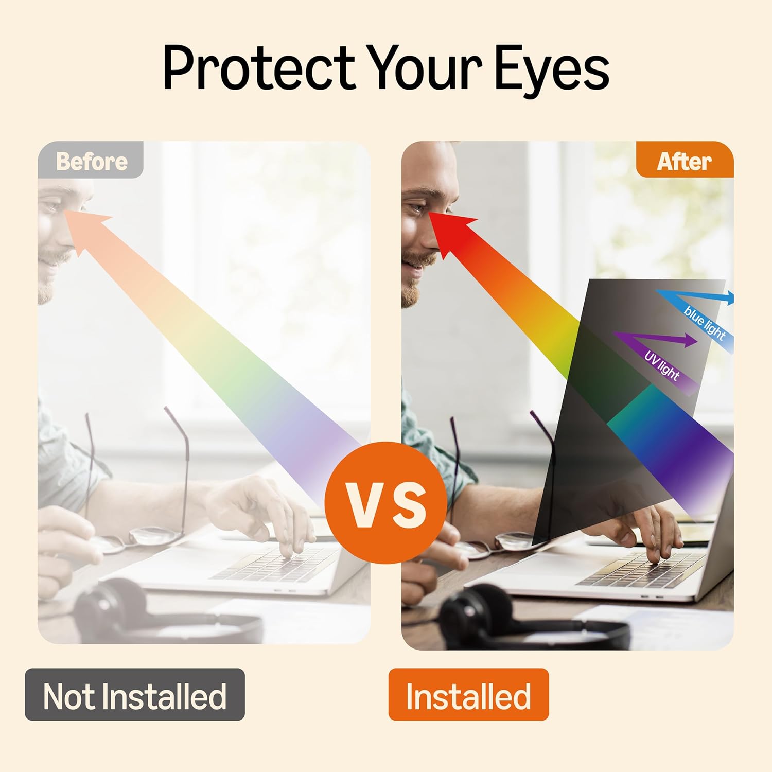 AmazonBasics Privacy Screen Filter for 35.5 cm 16:9 Widescreen Monitor