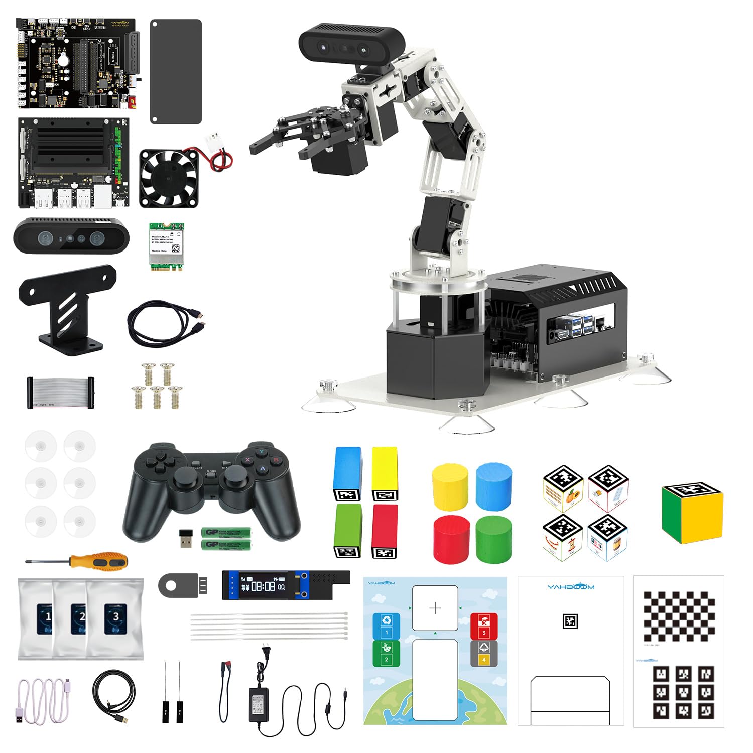 Yahboom Jetson Orin NX Super 16GB 157Tops Robotic Arm 3D Recognition Scanning, Depth Camera Visual AI with Display Supports AI Voice Interaction