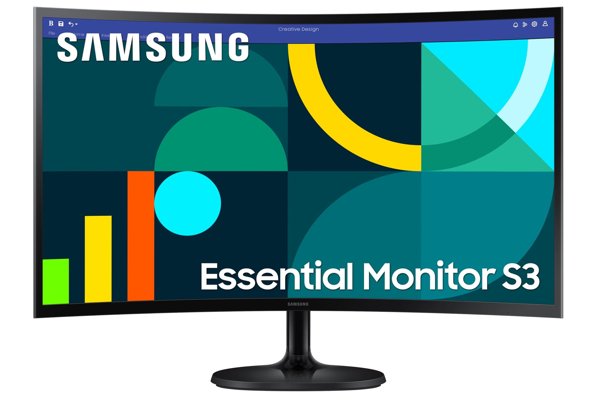Samsung 27" (68.6 cm) S3 Flat Monitor|Super Slim Borderless Design|IPS Panel|FHD 1920 x 1080|100 Hz|5 ms|Ports-HDMI,VGA|Game Mode||Eye Saver Mode||Wall Mountable|LS27D300GAWXXL|Black