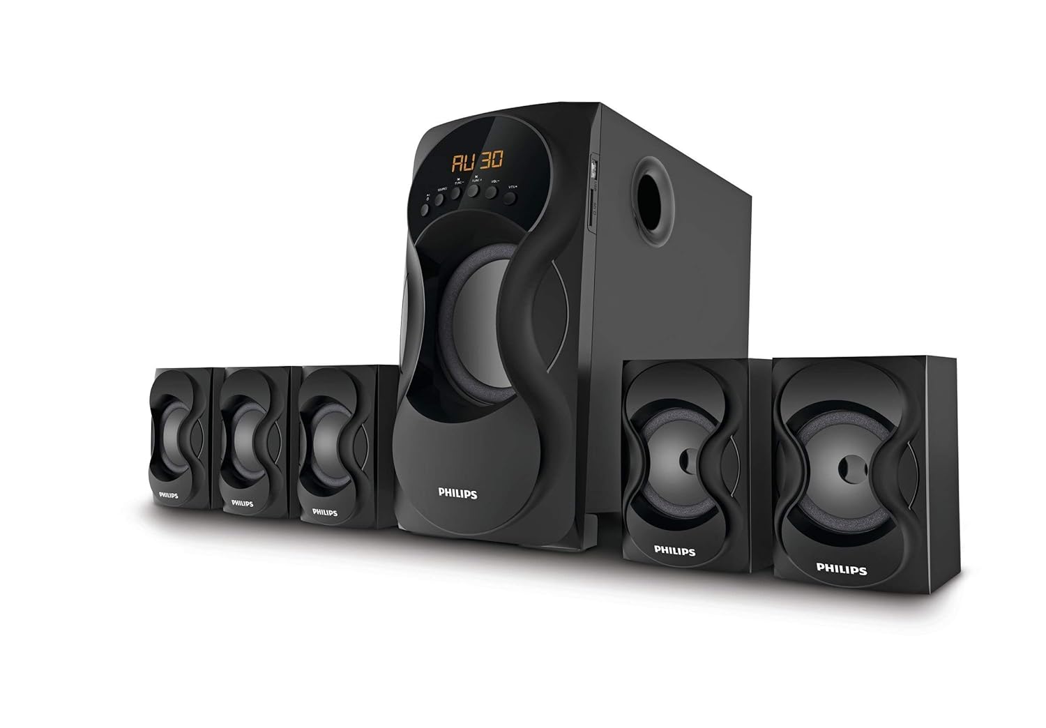 (Refurbished) PHILIPS SPA5162B 5.1 Channel Auxiliary Multimedia Speakers