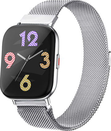 Zebronics Zeb-FIT5220CH Smart Fitness Watch, 2.5D Curved Glass 4.4cm Large Square Display, Metal Body, Dual Menu UI, 7-Day Data Storage, 8 Sports Mode, SpO2 black