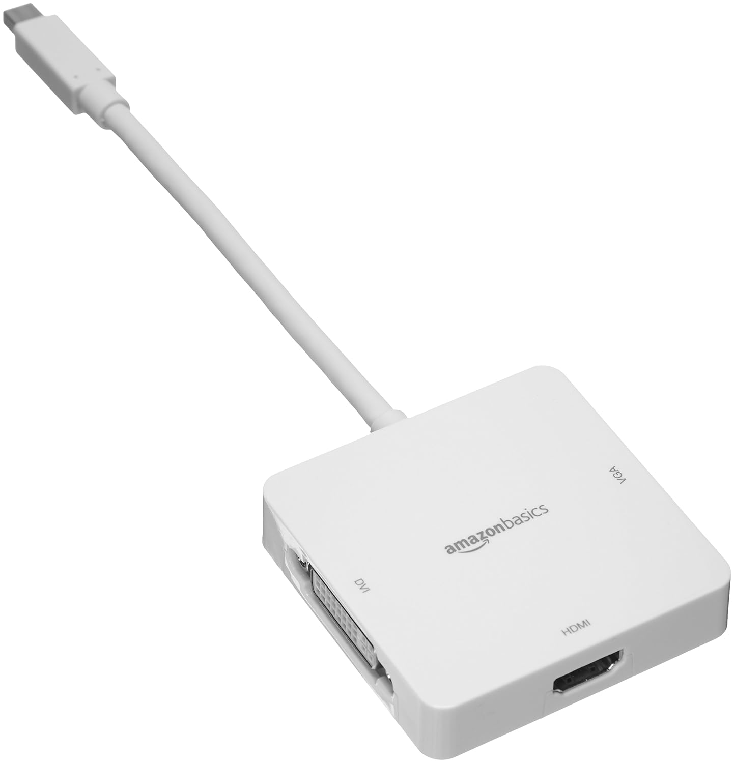 AmazonBasics Mini DisplayPort to HDMI/DVI/VGA Adapter, White