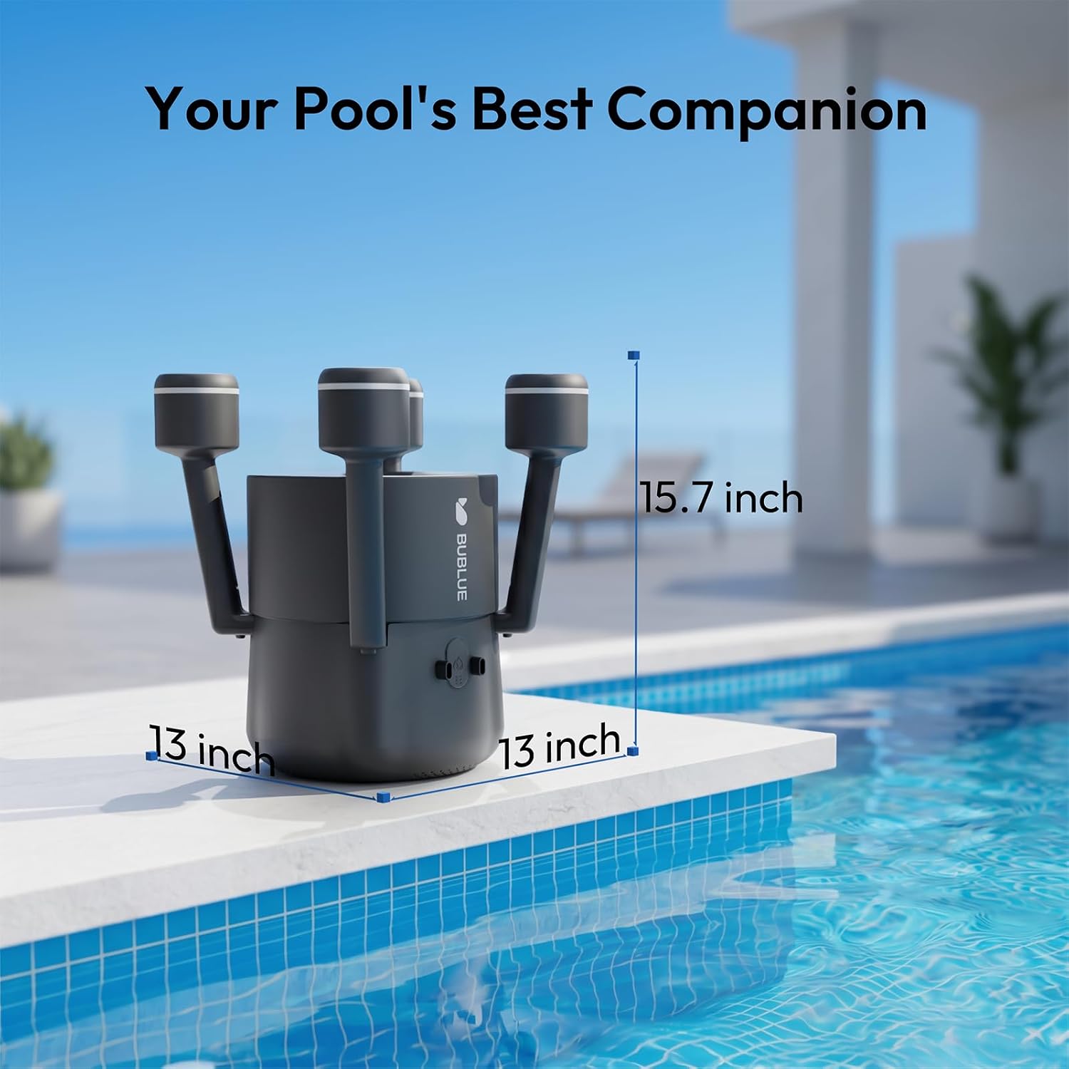 (2026 Upgrade) BUBLUE BuVortex V5 Pool Skimmer Robot,Pool Surface Skimmer Robot with App Control,5L Filter,Dual Cleaning Modes,AI Navigation,Ideal for In-Ground & Above-Ground Pools,Dark Gray