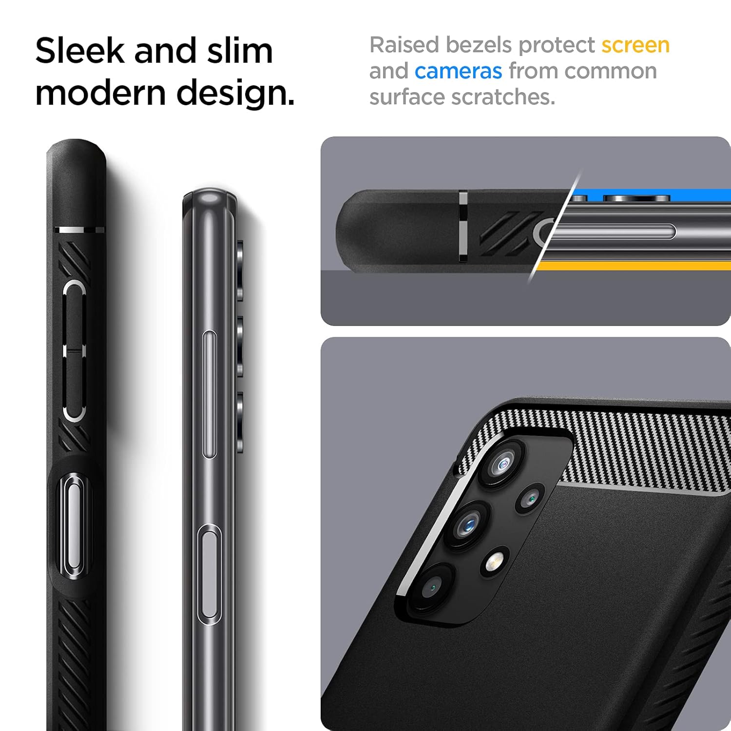 Spigen Rugged Armor for Samsung Galaxy M32 5G Case, Galaxy A32 5G Back Cover - TPU｜Matte Black