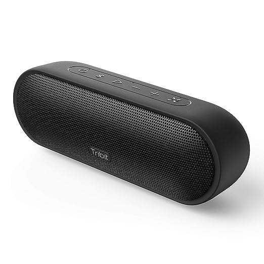 Tribit MaxSound Plus 24W Bluetooth Wireless Speakers,Powerful Louder Sound&amp;Exceptional XBass(Independent XBass Button),Built in Mic,IPX7 Waterproof,20H Playtime,100ft BT Range for Party/Travel , Black