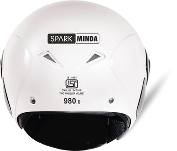 Spark Minda Spicy EN White ISI Helmet