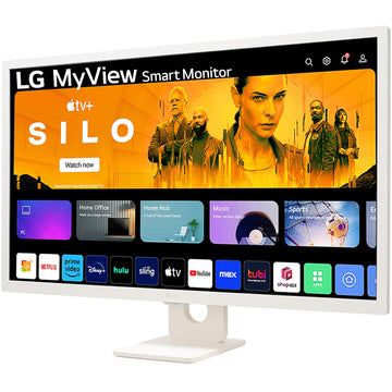 LG 32SR50F Smart Monitor (32", 80cm), FHD IPS Display (1920 x 1080) with webOS, Work & Play Smarter, ThinQ Home Dashboard, AirPlay 2 + Screen Share + Bluetooth, Stylish Design - White