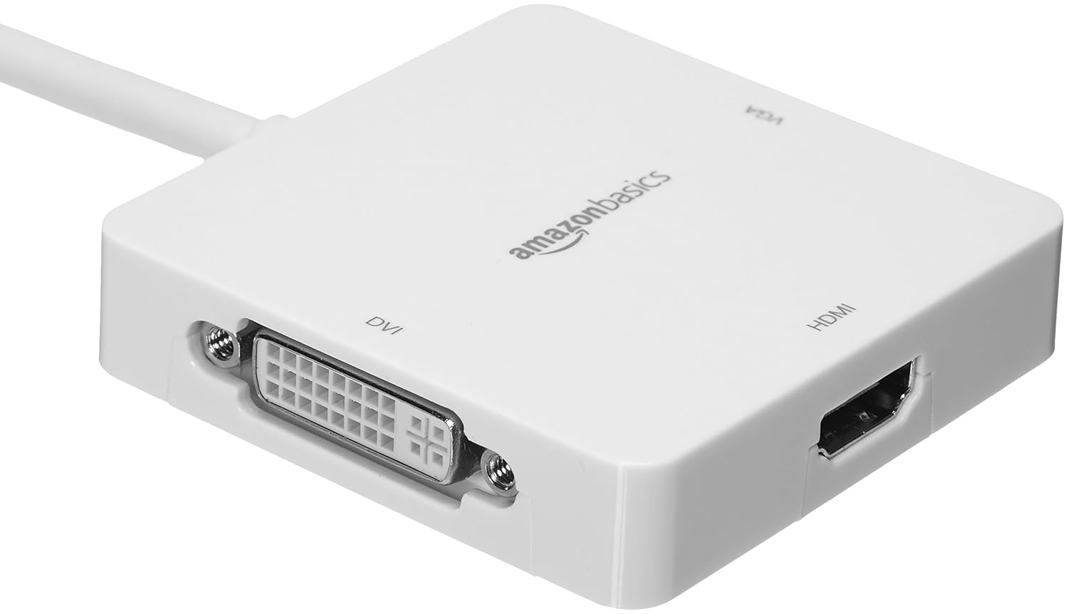 AmazonBasics Mini DisplayPort to HDMI/DVI/VGA Adapter, White