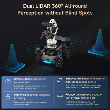 Yahboom ROSMASTER M3 Pro ROS2 Robot with Mecanum Wheel Support Multimodal AI Large Model, AI Voice Interaction, Vision Recognition(7-inch Display Optional) (Without Display-Orin Nano 8GB Ver)