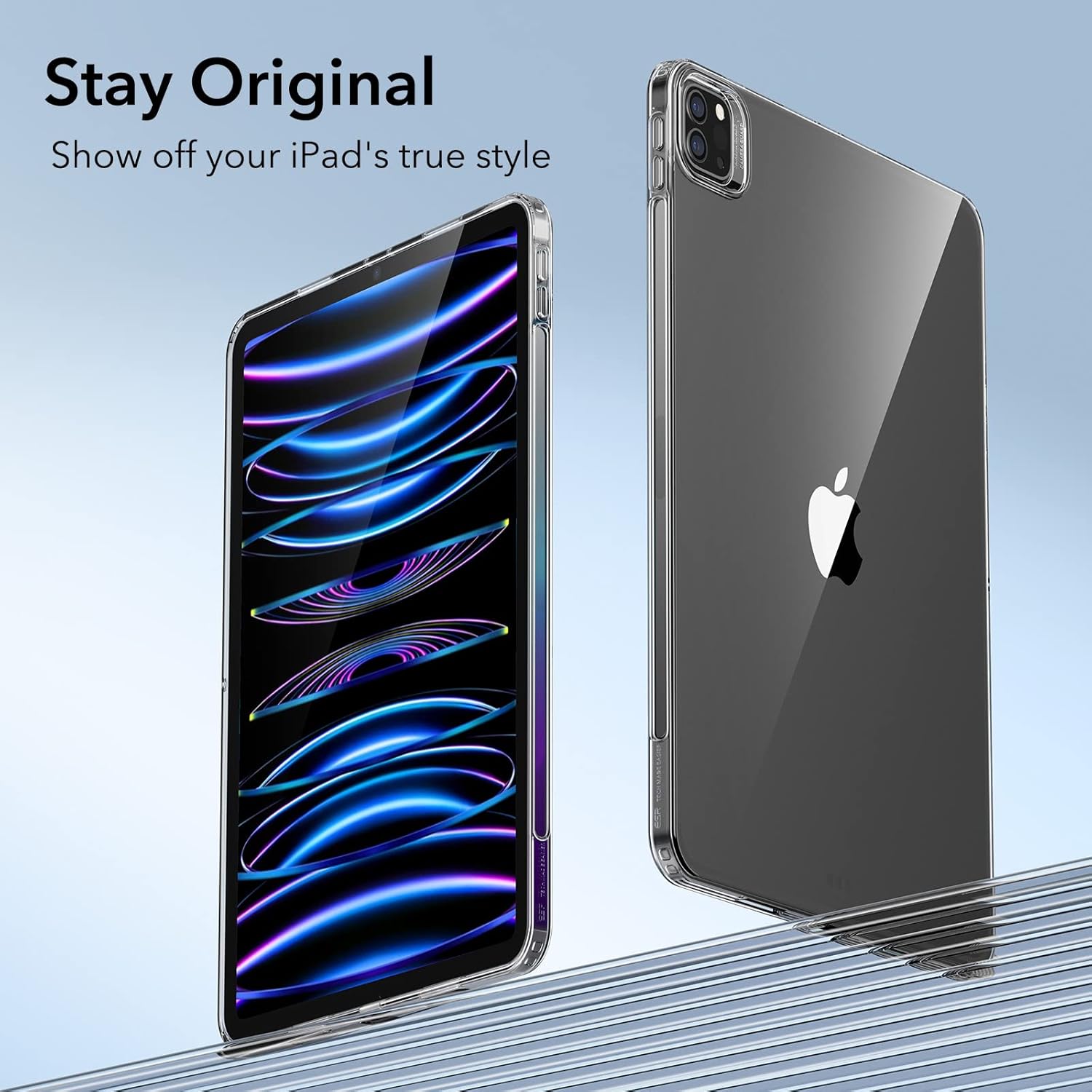 ESR for iPad Pro 11 inch Case (2022/2021, 4th/3rd Generation), Transparent Back Cover, Soft Protective, Supports Pencil 2, Project Zero Series Case, Clear