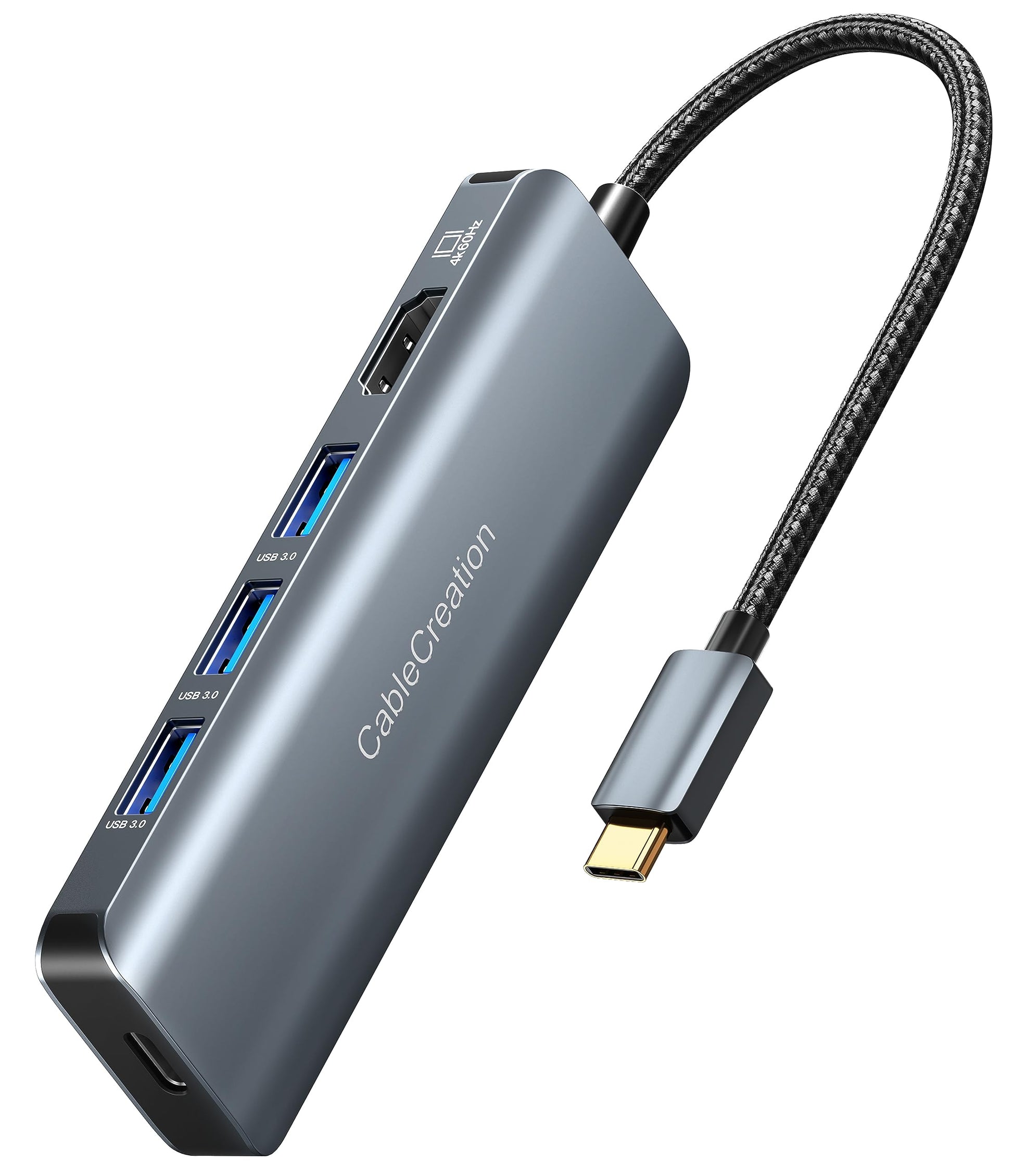 CableCreation USB C Hub Multiport Adapter, 5-in-1 USB C Adapter Aluminum Shell with 4K USB C to HDMI, Ethernet Port, 3 USB 3.0 Ports for MacBook Pro/Air 2020/2019, iPad Pro 2020, iPhone 15 Pro Max