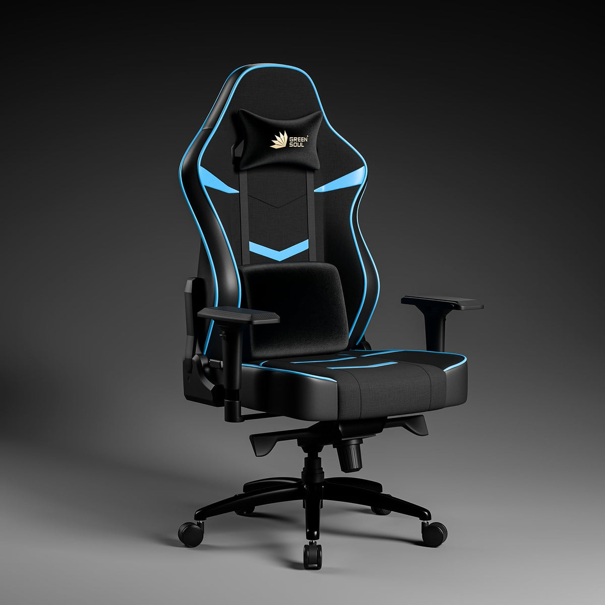 Green Soul Monster Ultimate Series T | Multi-Functional Ergonomic Gaming & Office Chair| Premium Spandex & PU Leather Fabric | Adjustable Neck, Lumbar Pillow | 4D Adjustable Armrests (Full Black)
