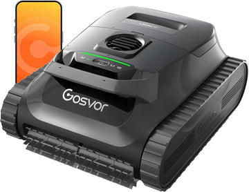 Gosvor LiteVac G1 Pool Vacuum, Wall & Waterline Cleaning, Double Filtration, 150-Min Battery Life for Smart Mode, 200-Min Battery Life for ECO Mode, Smart Navigation, with APP, Grey