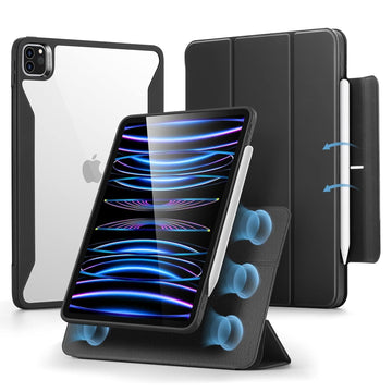 ESR for iPad Pro 11 inch Case (2022/2021/2020/2018, 4th/3rd/2nd/1st Generation), iPad Pro Cover with Pencil Holder, Detachable Magnetic Cover, Vertical Stand, Rebound 360 Series, Black