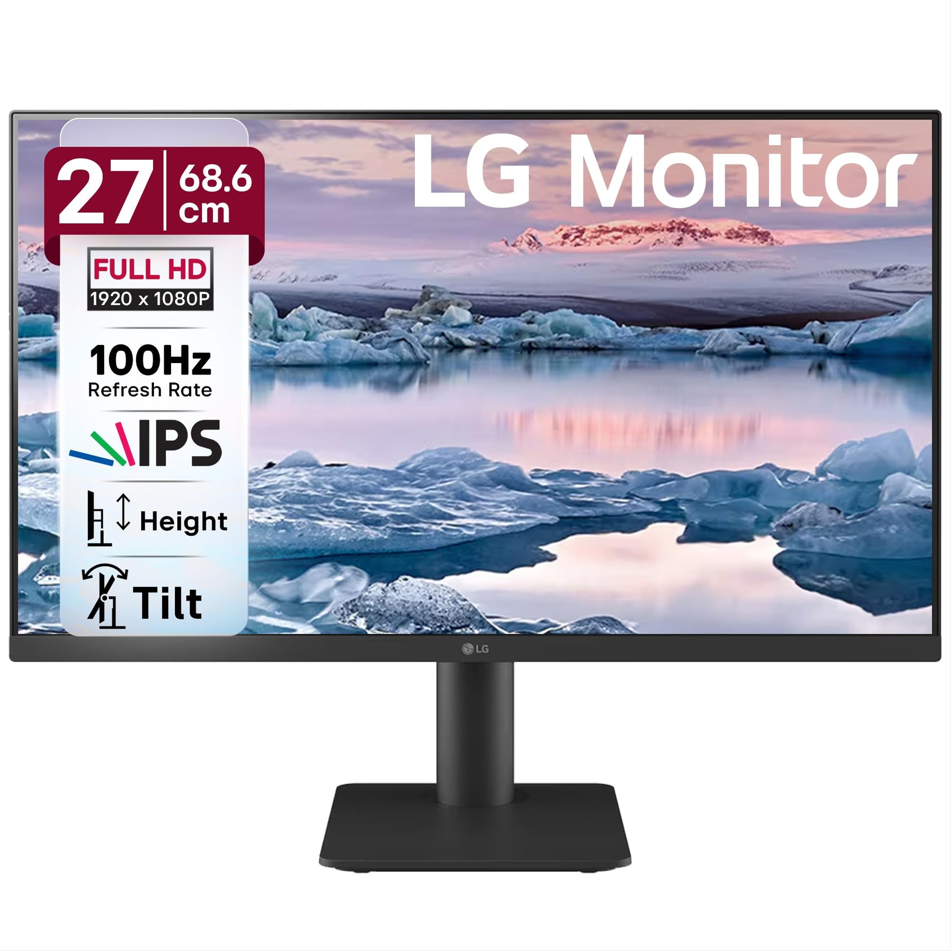 LG 24MS550 60.4 cm (23.8 Inch) FHD (1920x1080) IPS PC Monitor with 100Hz, 5ms (GtG), Flicker Safe & Reader Mode, 2xSpeakers, 2xHDMI, Tilt/Height Adjustable, 3-Side Virtually Borderless Design (Black)