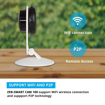 Zebronics Zeb Smart Cam 100 Smart Home Automation WiFi Camera with Remote Monitoring, Advanced Motion Detection