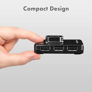 ZEBRONICS Zeb-100HB 4 Ports USB Hub for Laptop, PC Computers, Plug & Play, Backward Compatible - Black