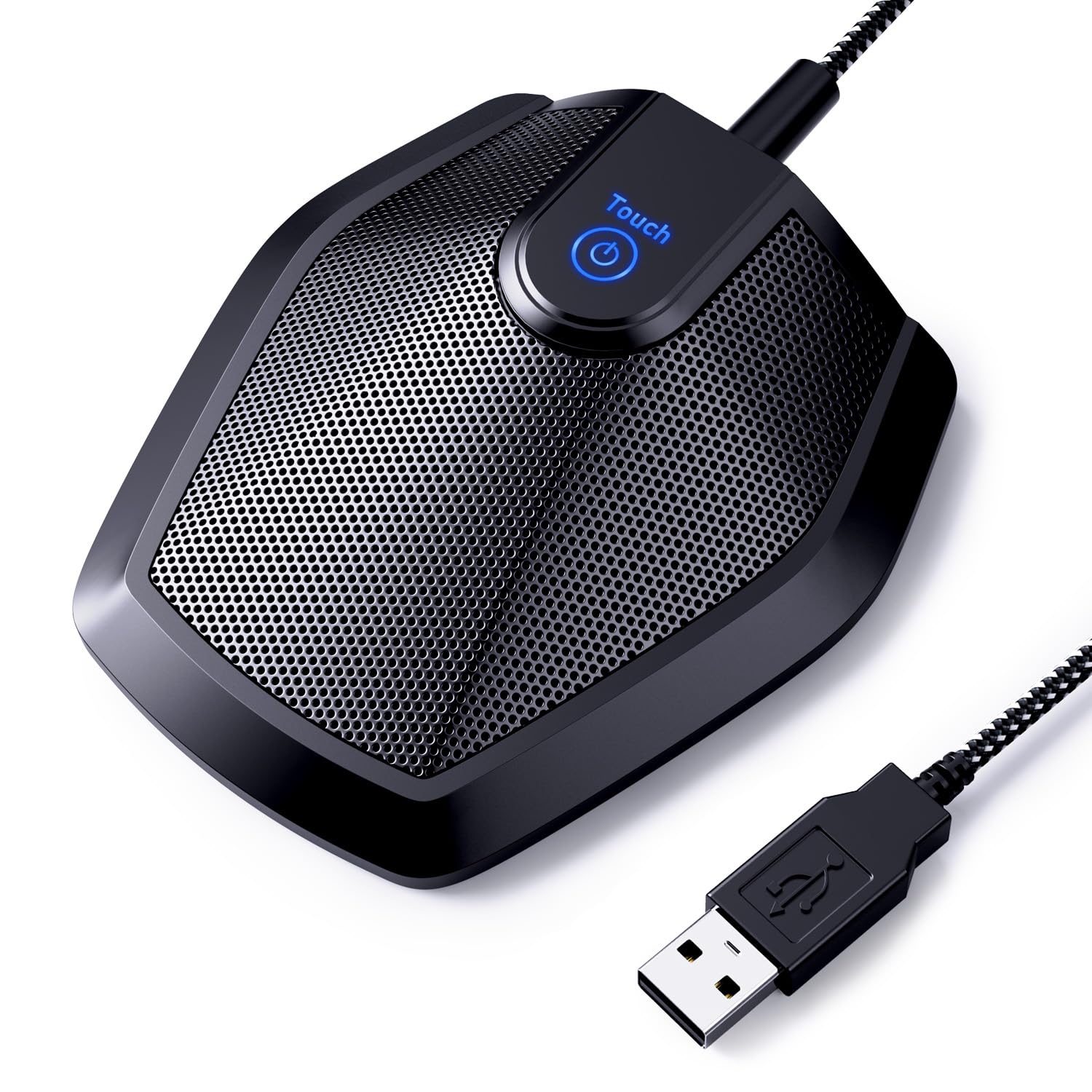 TONOR TM310 USB Conference Microphone for Laptop, Adjustable Computer PC Mic with Mute Button & LED Indicator for Video Call Meeting, Mic for Desktop Zoom Skype YouTube, Plug-Play for MacOS Windows