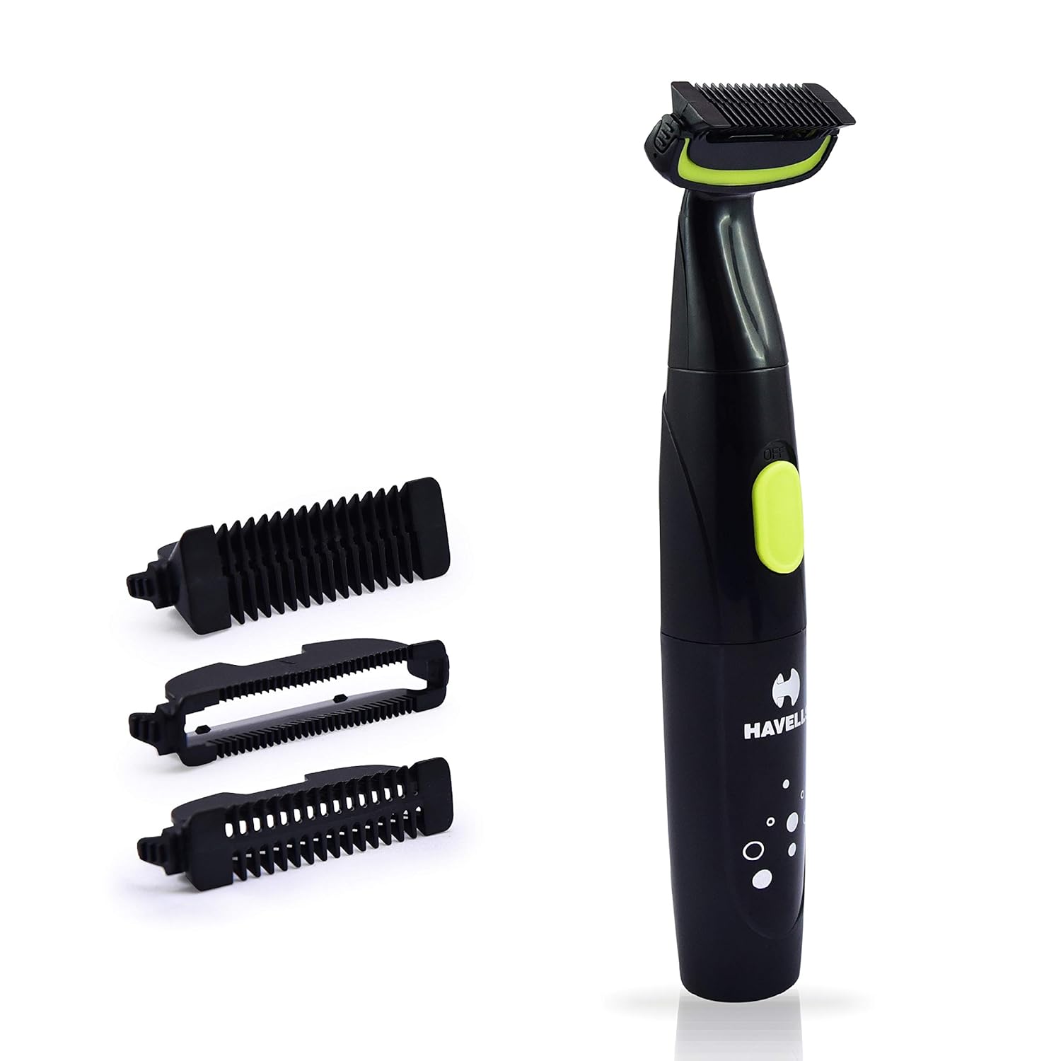 Havells BG6001, Battery Operated Body Trimmer for Body Trimming & Private grooming Including Groin (Black/Green)