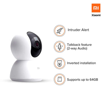 Mi 360 1080p Full HD WiFi Smart Security Camera| 360 Viewing Area |Intruder Alert | Night Vision | Two-Way Audio |Inverted Installation