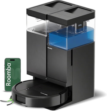 iRobot Roomba Plus 515 Robot Vacuum & Mop Combo, 22,000Pa Suction, 90 Days Self-Emptying, Multifunction Dock, Self‑Cleaning, Heated Wash & Heated Dry, Smart Obstacle Avoidance, Lifting Spinning Mops