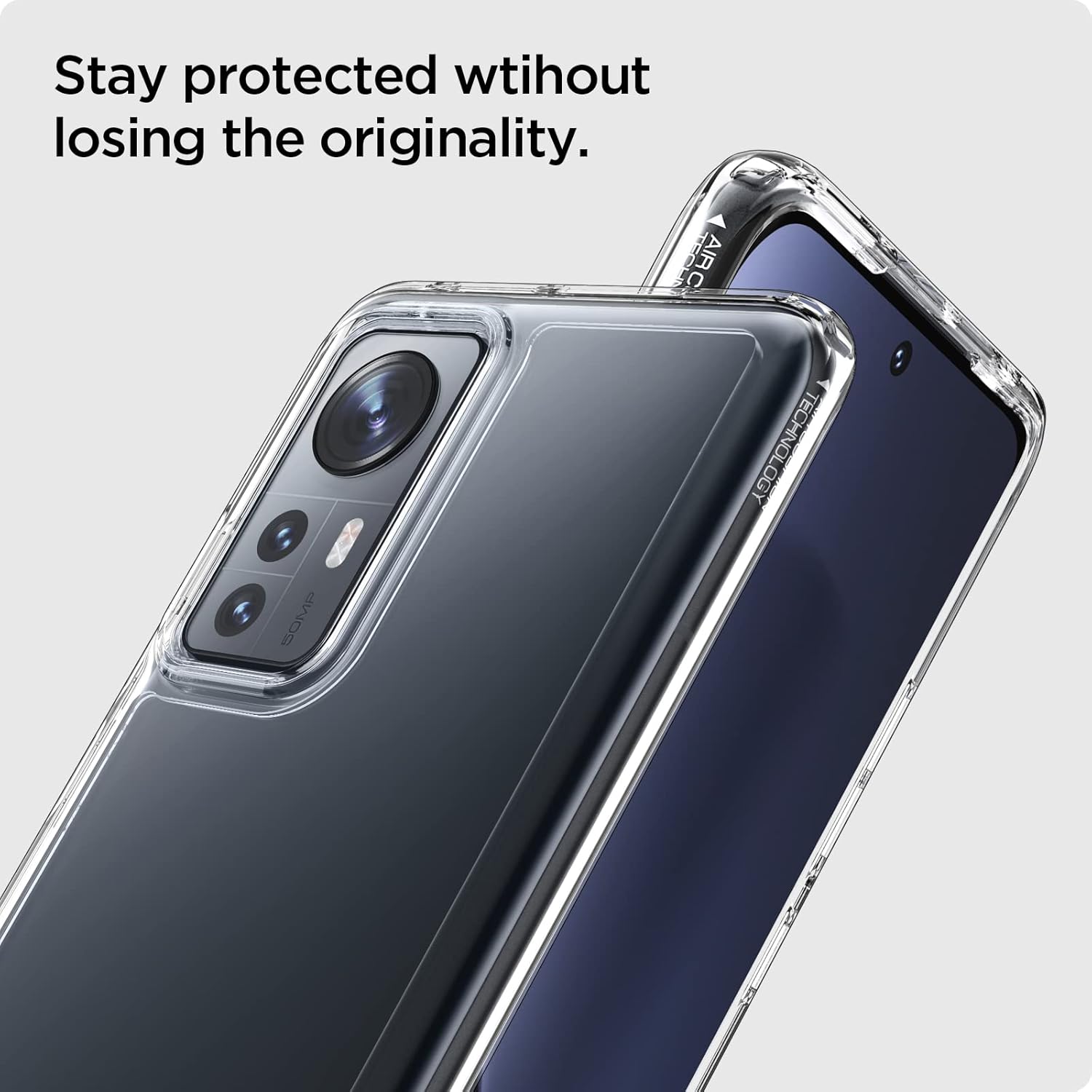 Spigen Ultra Hybrid for Xiaomi 12/12X Case, Transparent Xiaomi 12/12X Back Cover - TPU+Poly Carbonate｜Crystal Clear