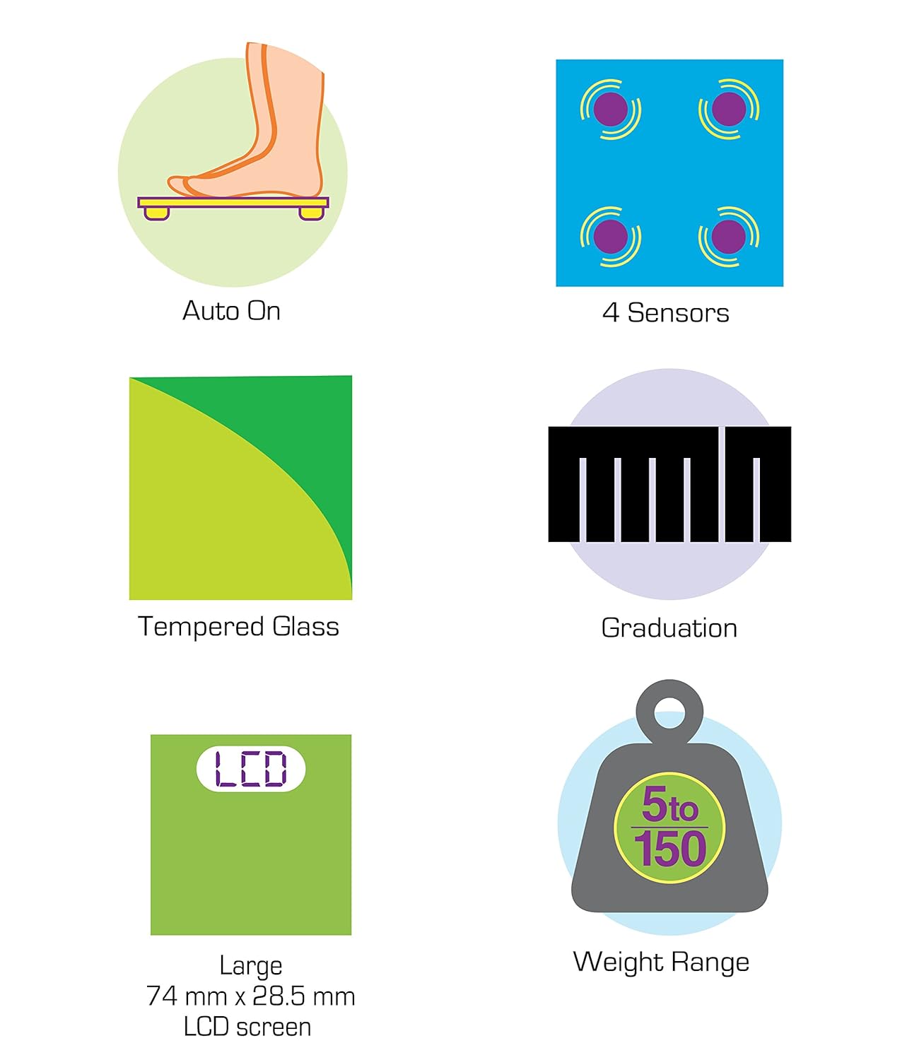 Agaro Glass Top Electronic Personal Scale_WS503W