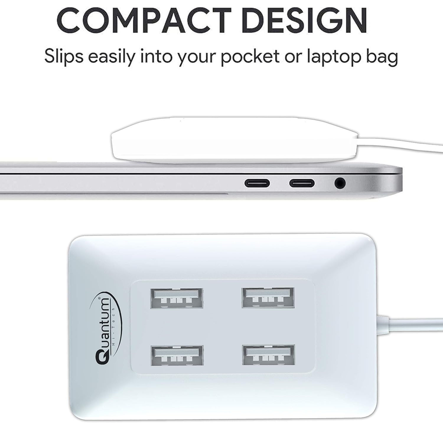 Quantum QHM6633 4-Port Hi-Speed USB Hub (Multicolor)