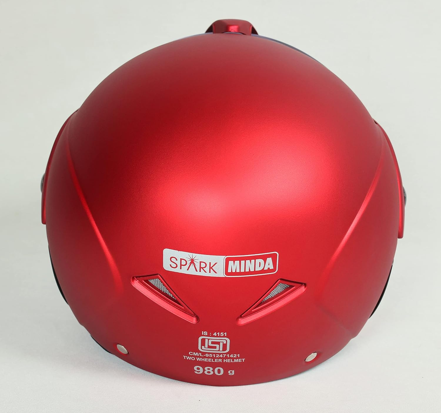 Spark Minda Spicy ISI Certified Open Face Helmet for Men & Women with Clear Visor (L 580 mm, Gloss Cherry Red)