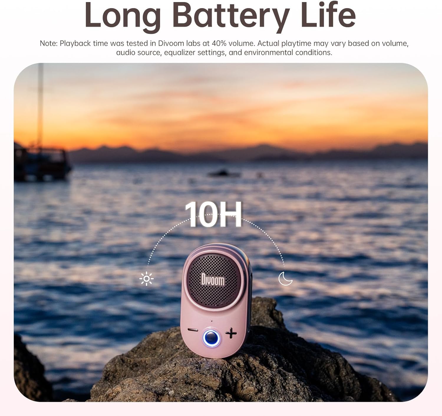 Divoom Itour-S Portable Mini Wearable Bluetooth Speaker, Big Audio and Punchy Bass,Clip-On Design, IP67 Waterproof and Dustproof,10 Hours Playtime,Speaker for Home Travel Office and Outdoors (Pink)