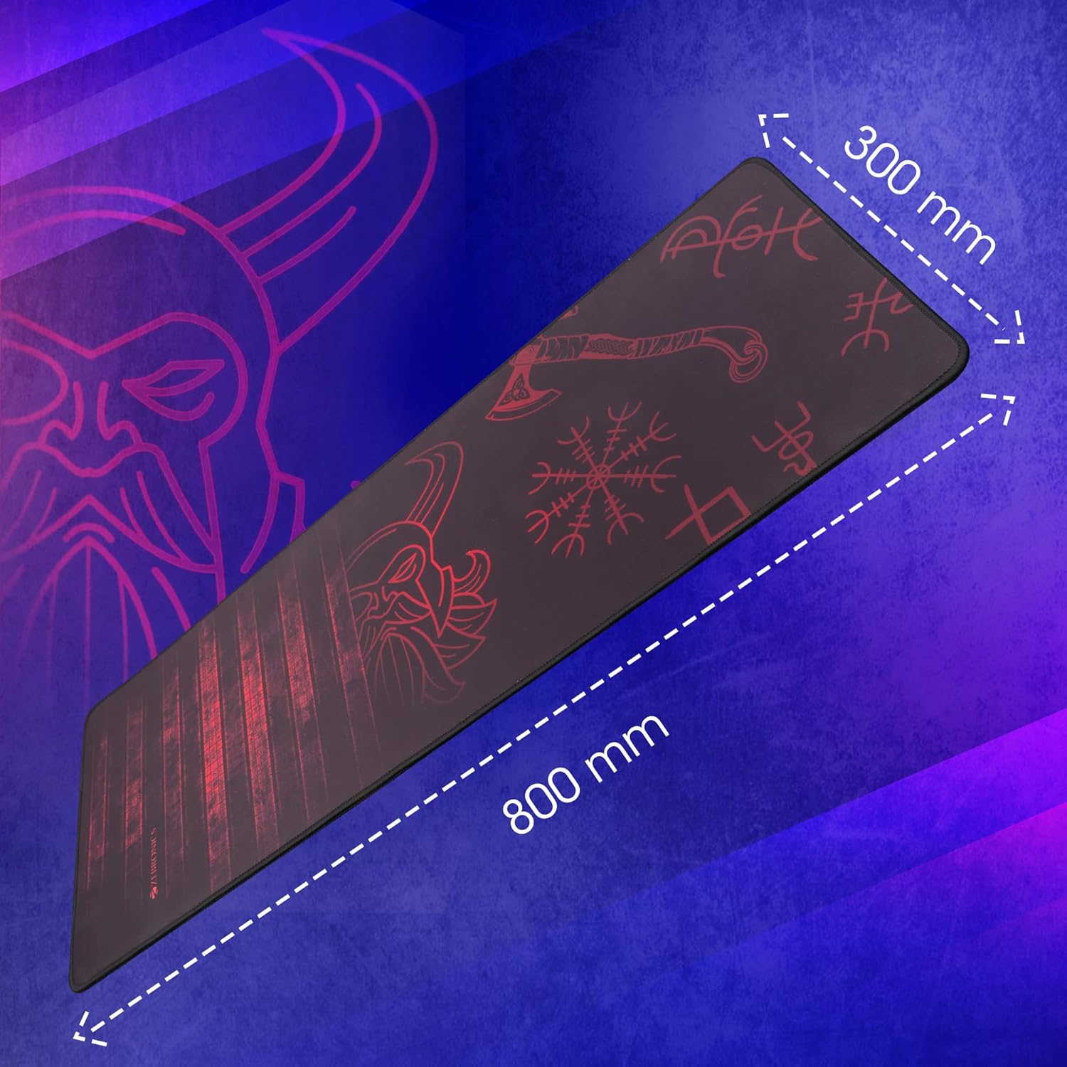 ZEBRONICS Firestorm Gaming Mouse pad for All Mouse sensors with Micro-Textured Fabric Surface, Anti Slip Rubber Base, 800x300mm Size, 4mm Thickness and a Portable roll and go Design