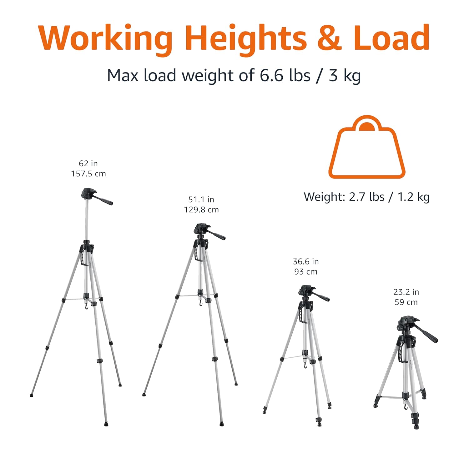 AmazonBasics 60-Inch Lightweight Tripod with Bag