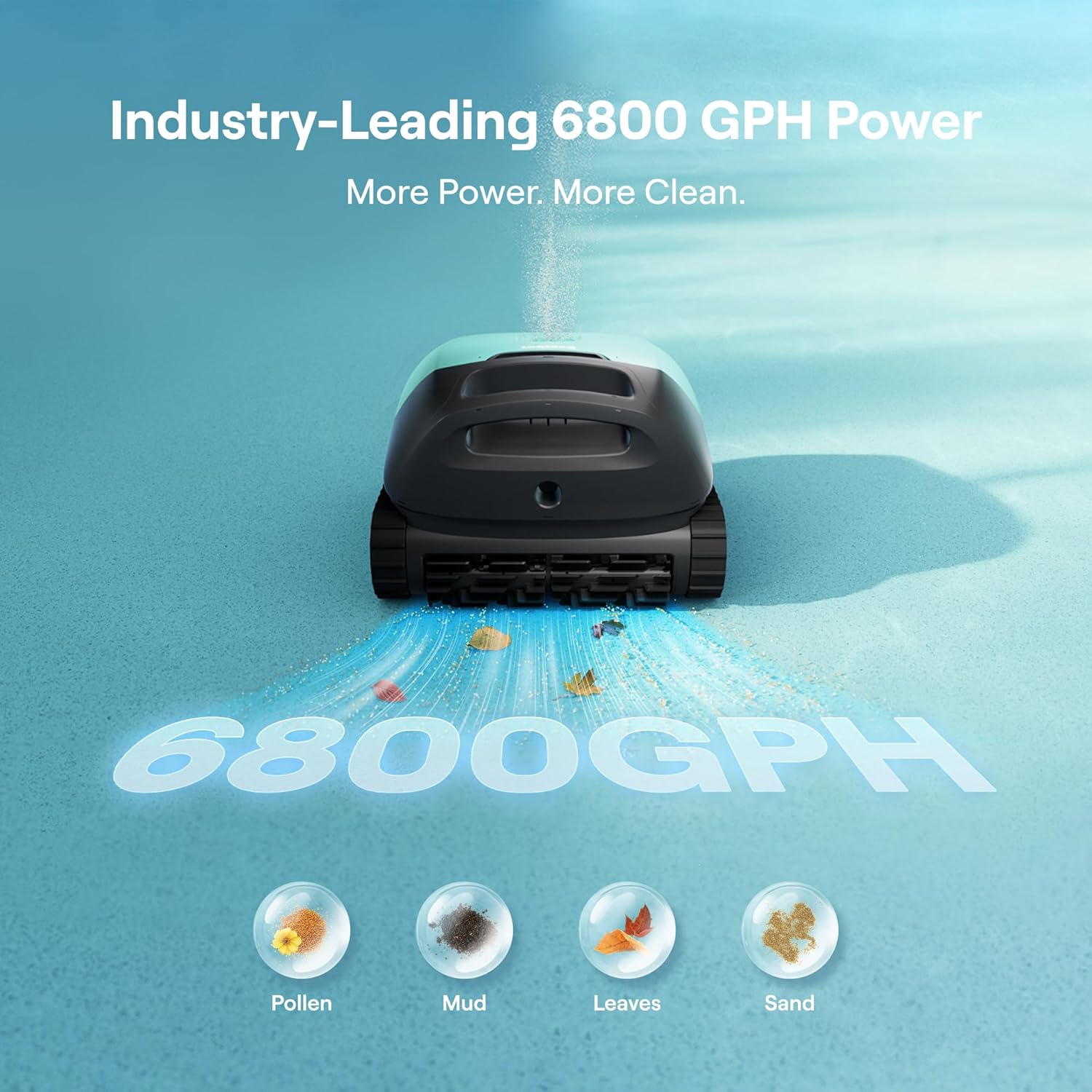 Beatbot Sora 10 Cordless Pool Vacuum Robot for Inground & Above Ground Pools, 6800 GPH Suction, Floor/Wall/Waterline/Shallow Area Cleaning, Waterline Parking, 300 Mins Runtime, Mint Green