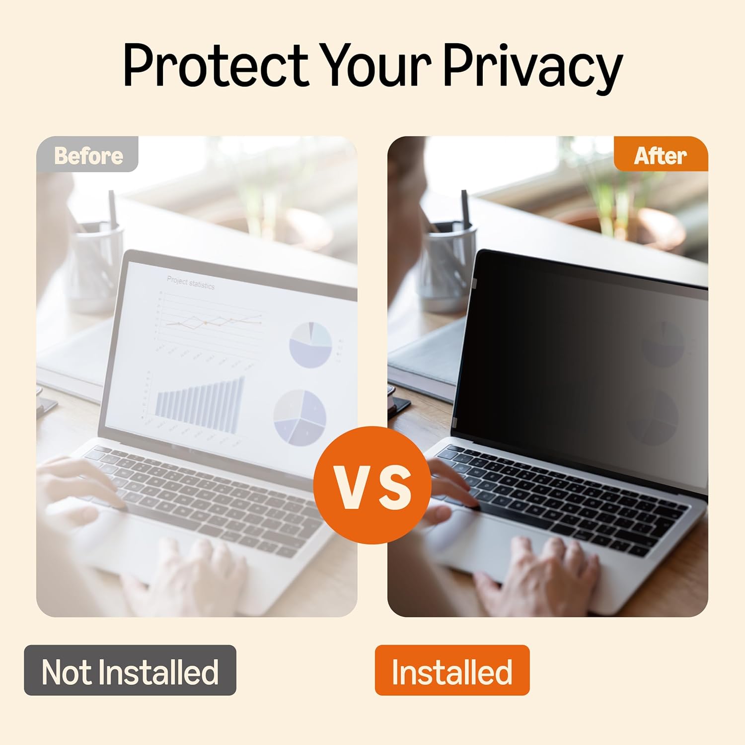 AmazonBasics Privacy Screen Filter for 35.5 cm 16:9 Widescreen Monitor