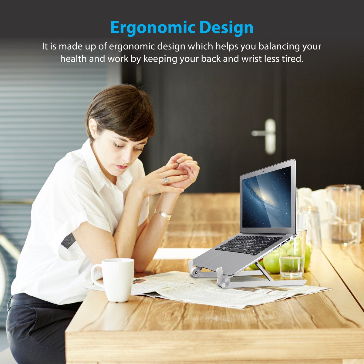 Portronics POR-835 My Buddy Lite Foldable Laptop Stand (Silver)