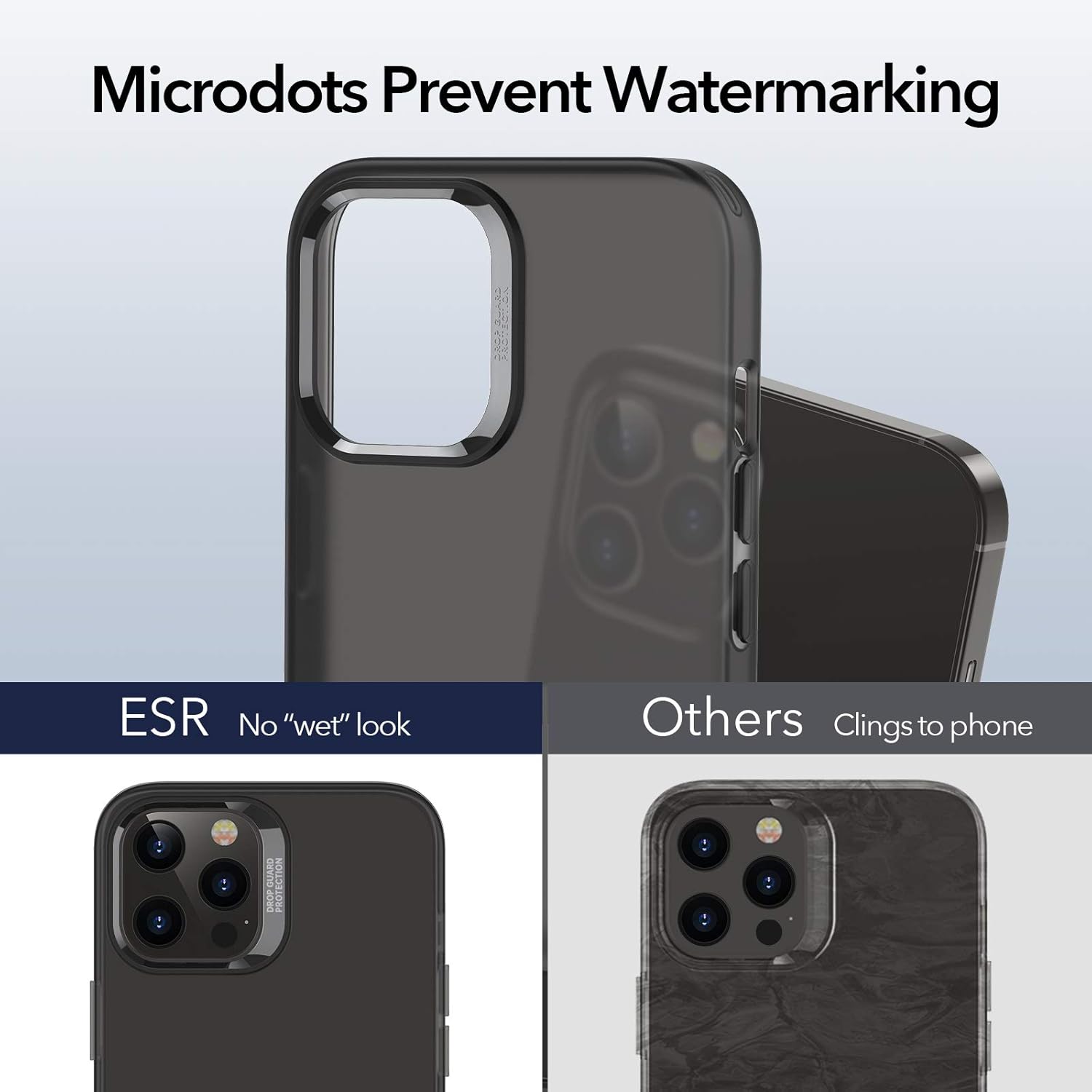 ESR Metal Kickstand Designed Case for iPhone 12 Pro Max 6.7" [Patented Design] [Two-Way Stand] [Reinforced Drop Protection] Flexible TPU Soft Back Cover- Translucent Black