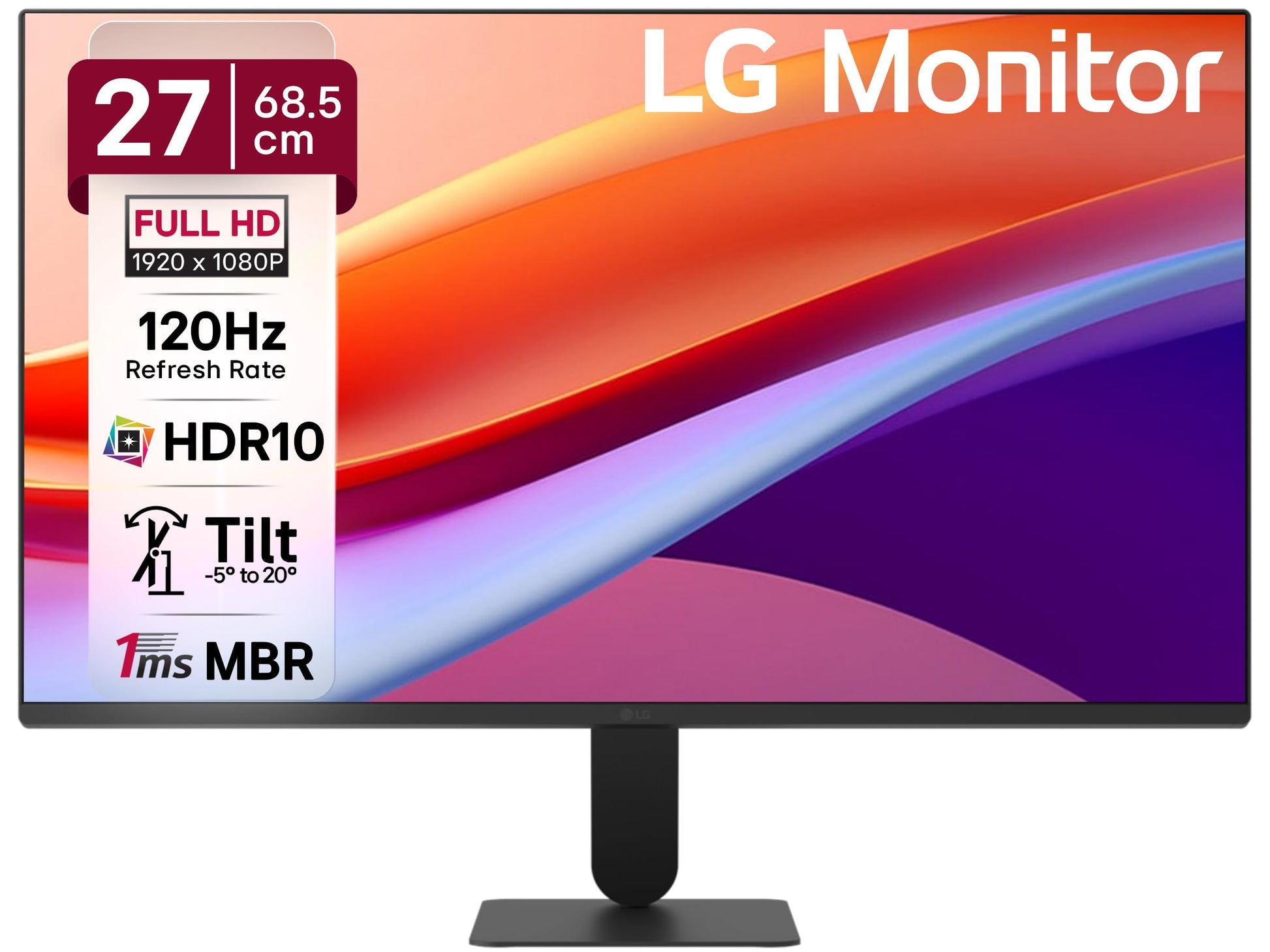 LG24U411A-BN Smartchoice 60 cm (24-inch) Full HD (1920 x 1080) IPS Monitor, 3-Side Virtually Borderless, 1ms MBR, 120Hz, sRGB 99%(Typ.), HDR10, Reader Mode, Flicker Safe, VGA, HDMI, Slim Stand, Black