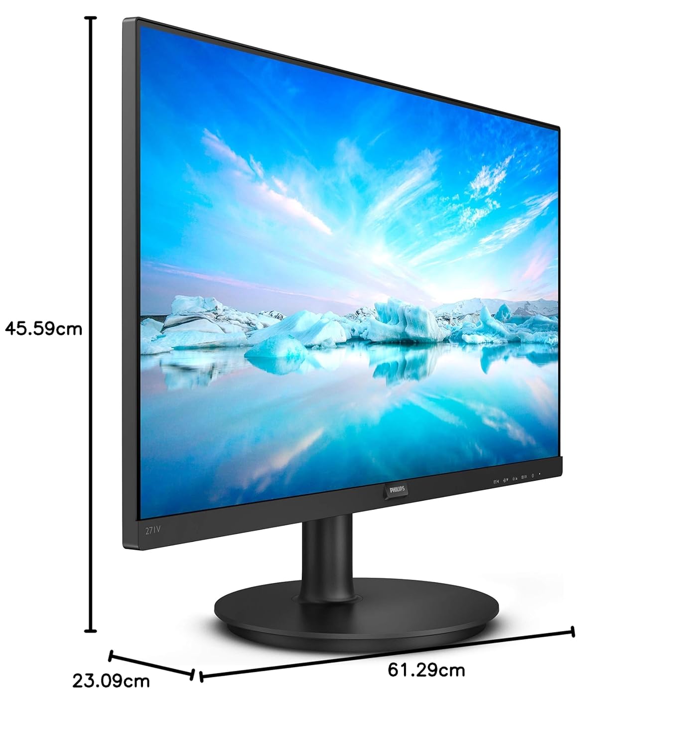Philips 271V8/94 27 inch Gaming Monitor Full HD LCD IPS Panel, 75Hz Refresh Rate, 4ms Response Time, Flicker-Free Low Blue Light Eye Care, AMD Free Sync, HDMI and VGA Connectivity, Slim Bezel Design