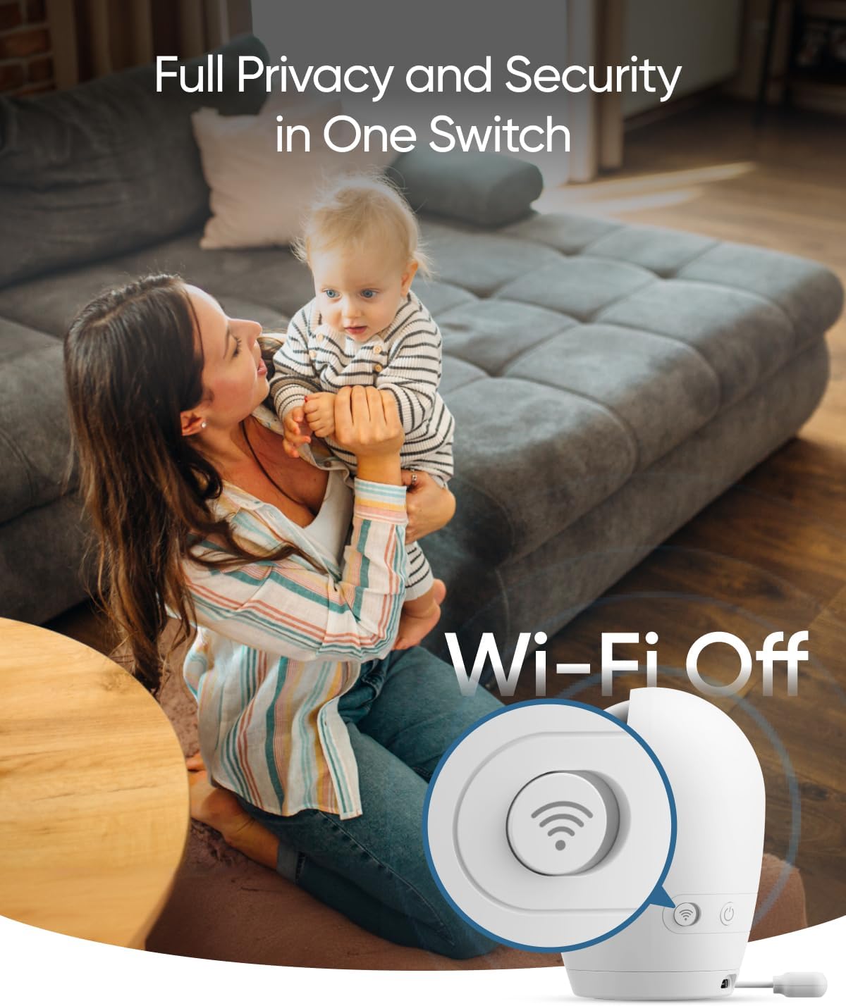 eufy Security Baby Monitor E20 with 2K HD Camera, 5'' 720p Display, Hybrid Wi-Fi & No Wi-Fi Connection, Pan-Tilt, 4X Zoom, Portable Camera with Built-in Battery, 24/7 Recording in App, ANR