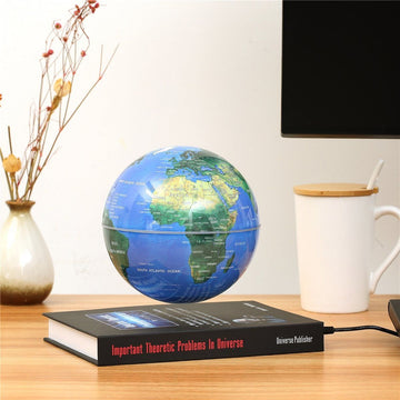 Dc by DealCliq Book Shape Base Magnetic Floating Globe Levitation Anti Gravity Globe World Map Magnetic Rotating Globe Discoloration Desk Decor
