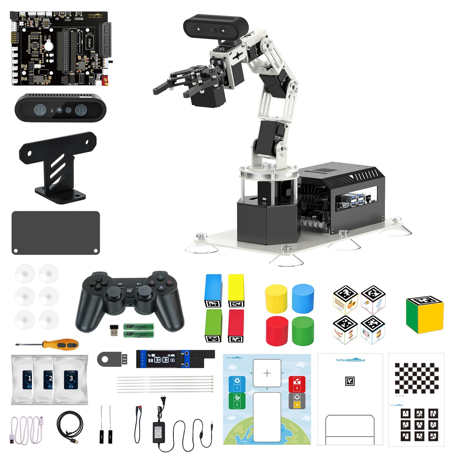 Yahboom Jetson Orin NX Super 16GB 157Tops Robotic Arm 3D Recognition Scanning, Depth Camera Visual AI with Display Supports AI Voice Interaction