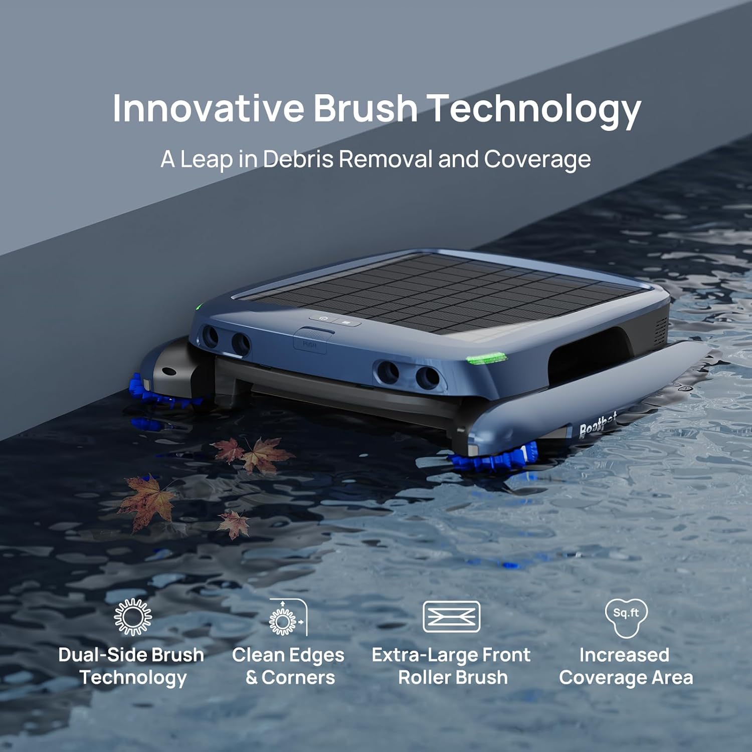 Beatbot AquaSense 2 Cordless Robotic Pool Vacuum Cleaner with iSkim Ultra Solar Powered Pool Skimmer, Water Clarification, Cleans Floor, Walls, Waterline and Surface-Blue