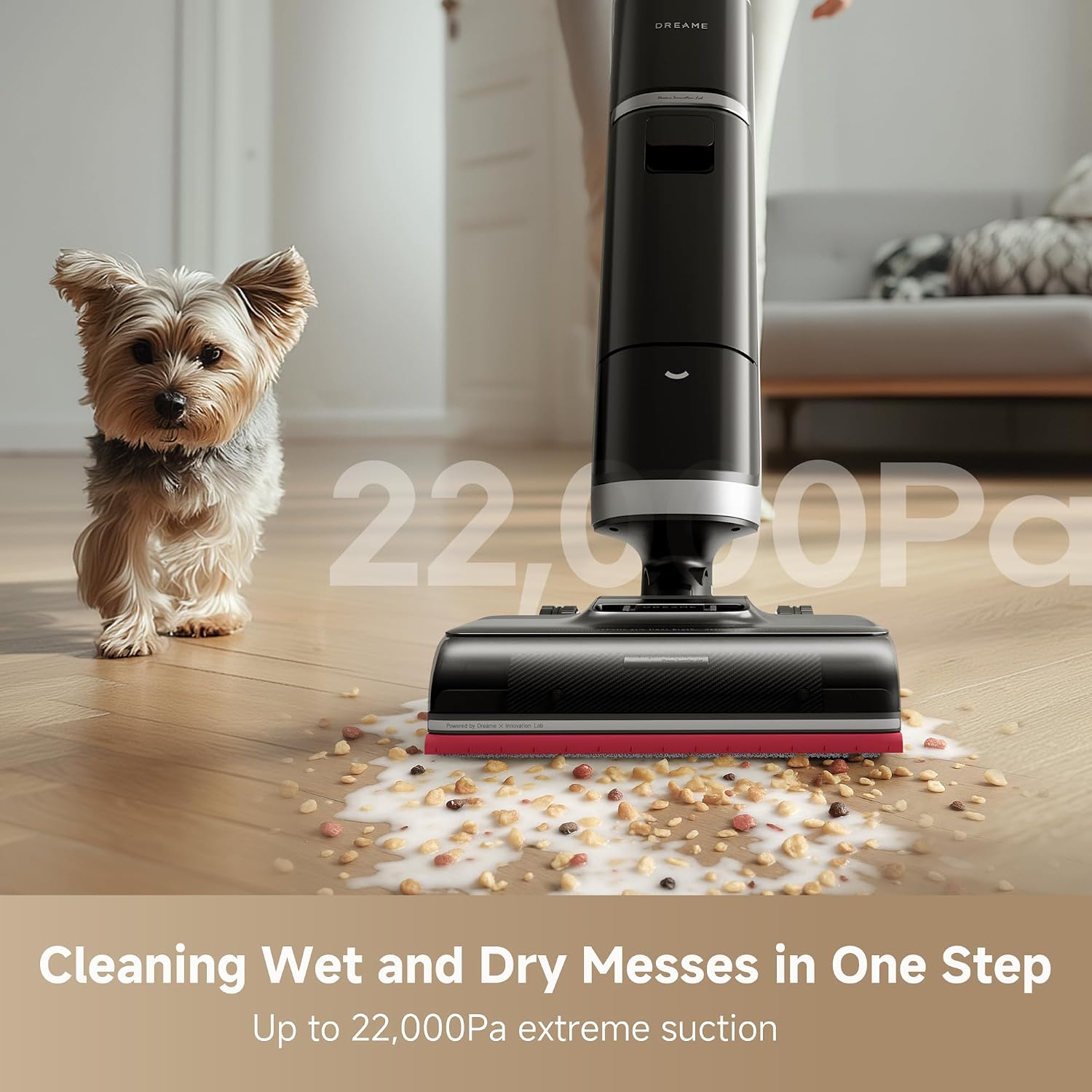 dreame H15 Pro Heat Wet Dry Vacuum and Mop, 185°F Hot Water Floor Cleaning | 0 Hair Tangle for Pet, Vacuum Cleaner with AI Robotic Arm, 22KPa Suction, 180° Lie-Flat, Hot Self Cleaning, Edge to Edge