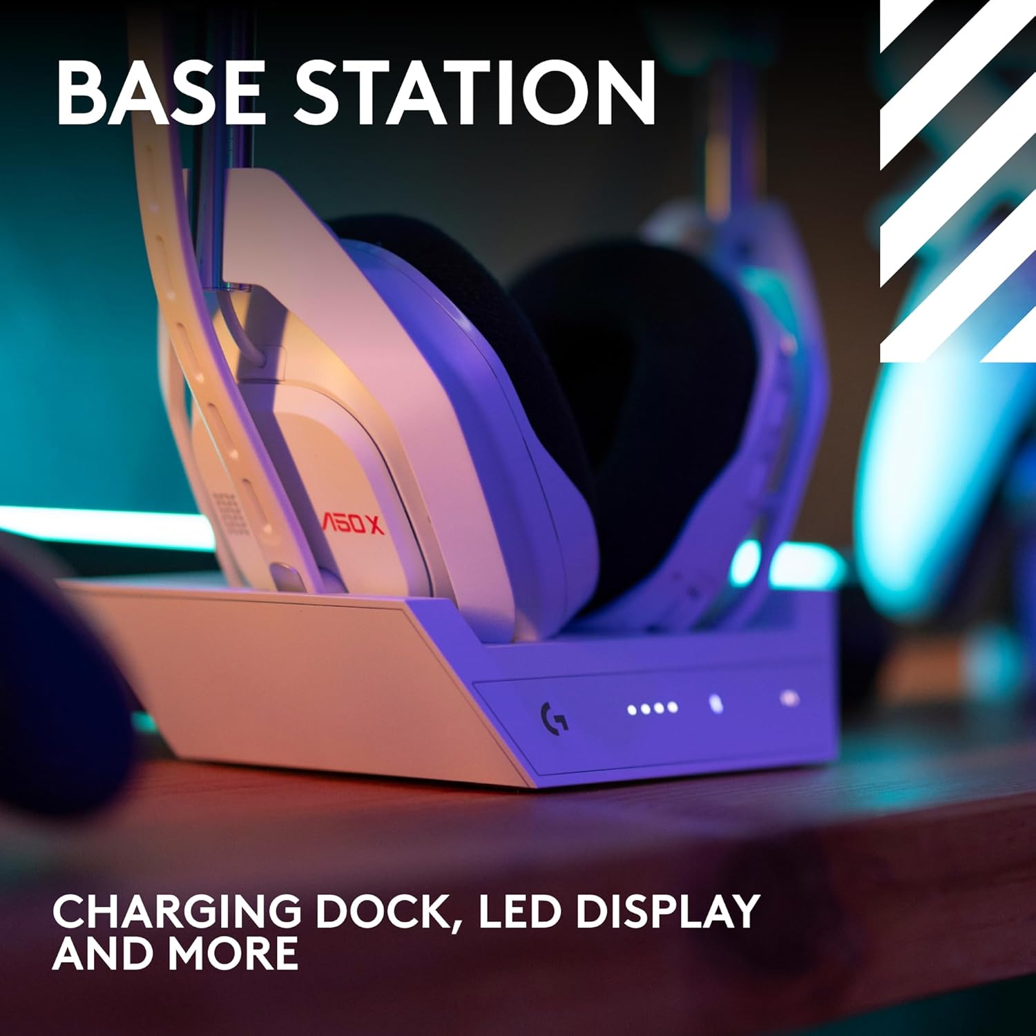 Logitech G Astro A50 X LIGHTSPEED Wireless Gaming Headset + Base Station, PRO-G GRAPHENE, PLAYSYNC across Xbox Series X|S + PS5 + PC/mac, Bluetooth, HDMI 2.1 Passthru - White